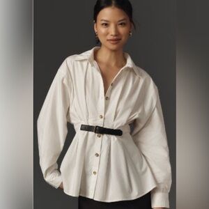 Anthropologie belted buttondown shirt - US size 14, never worn